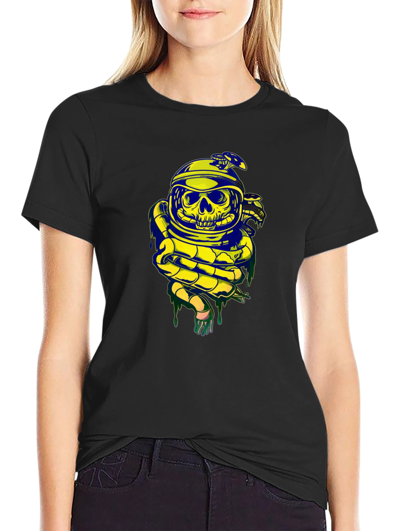 Skull Astronaut Snake Graphic Tee