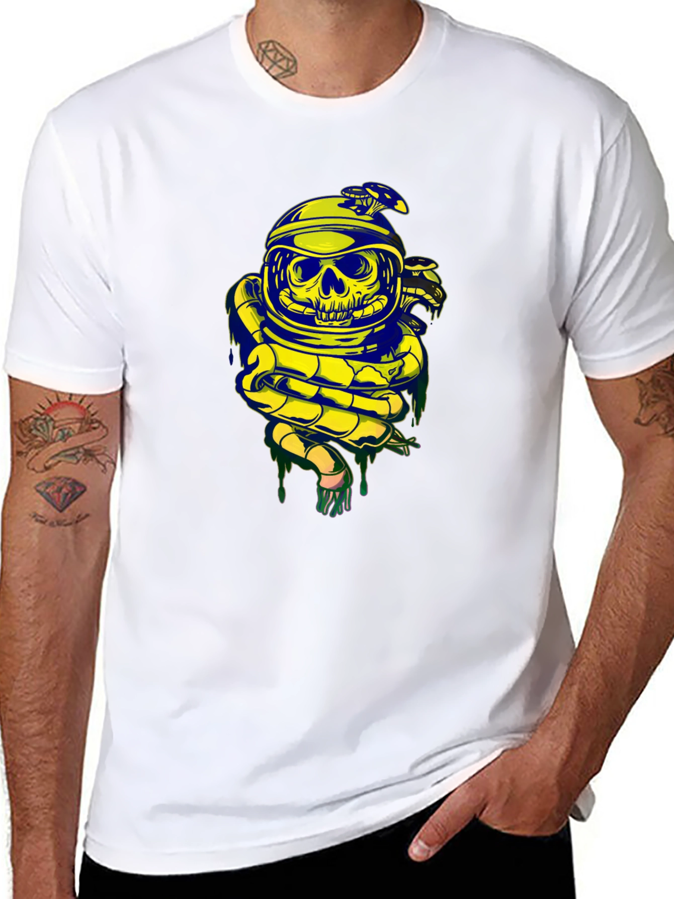 Skull Astronaut Snake Graphic Tee