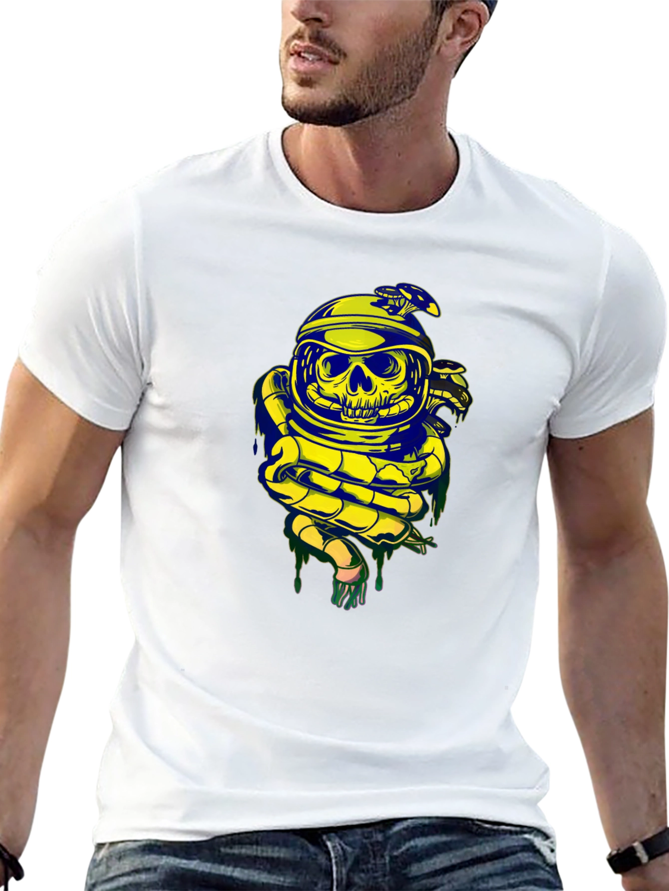Skull Astronaut Snake Graphic Tee