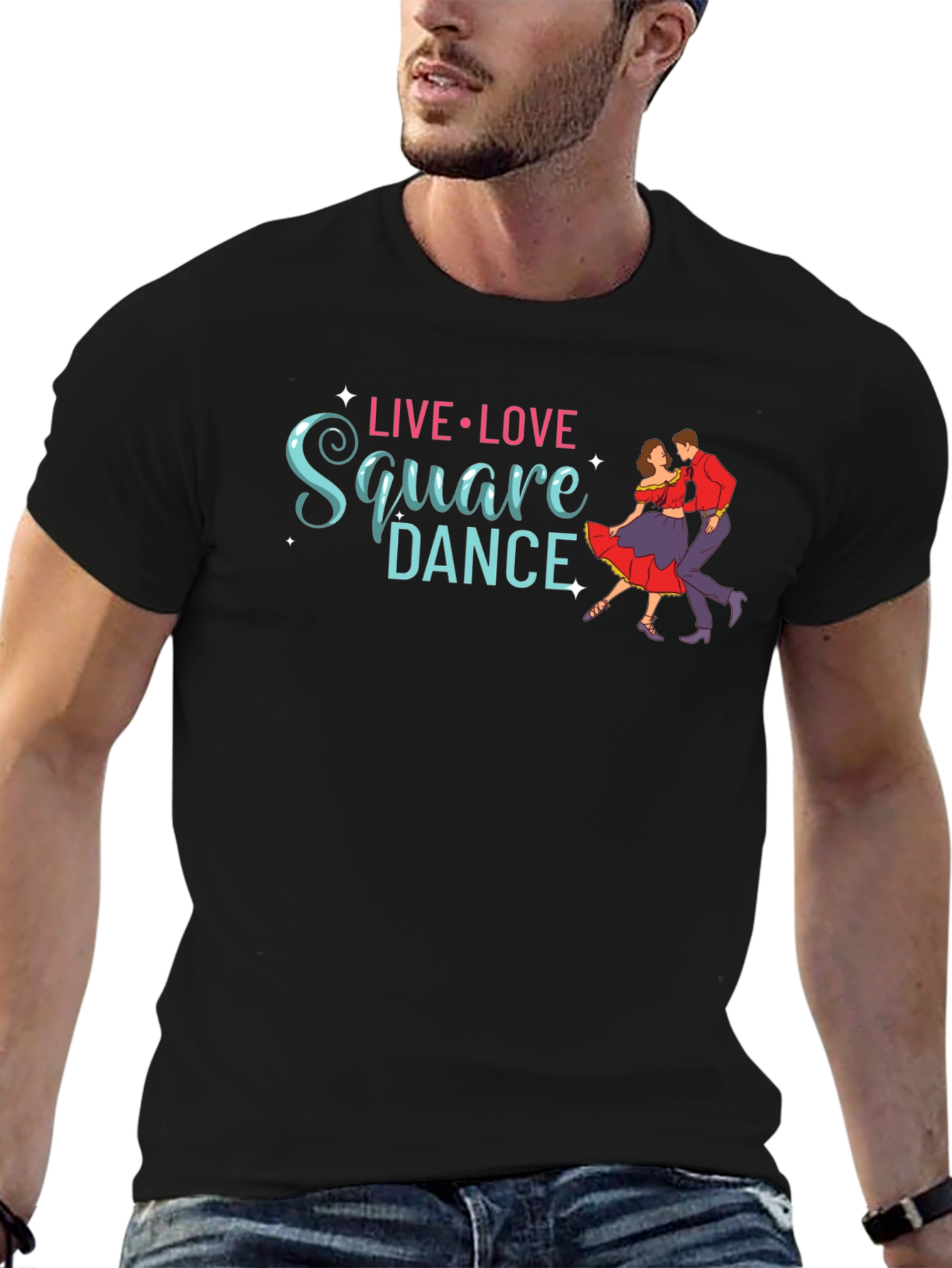 Live Love Square Dance Graphic T-Shirt