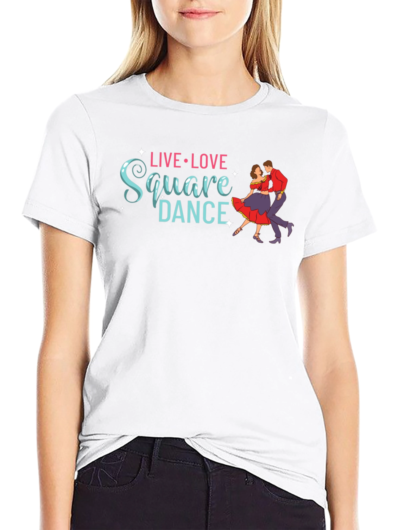 Live Love Square Dance Graphic T-Shirt