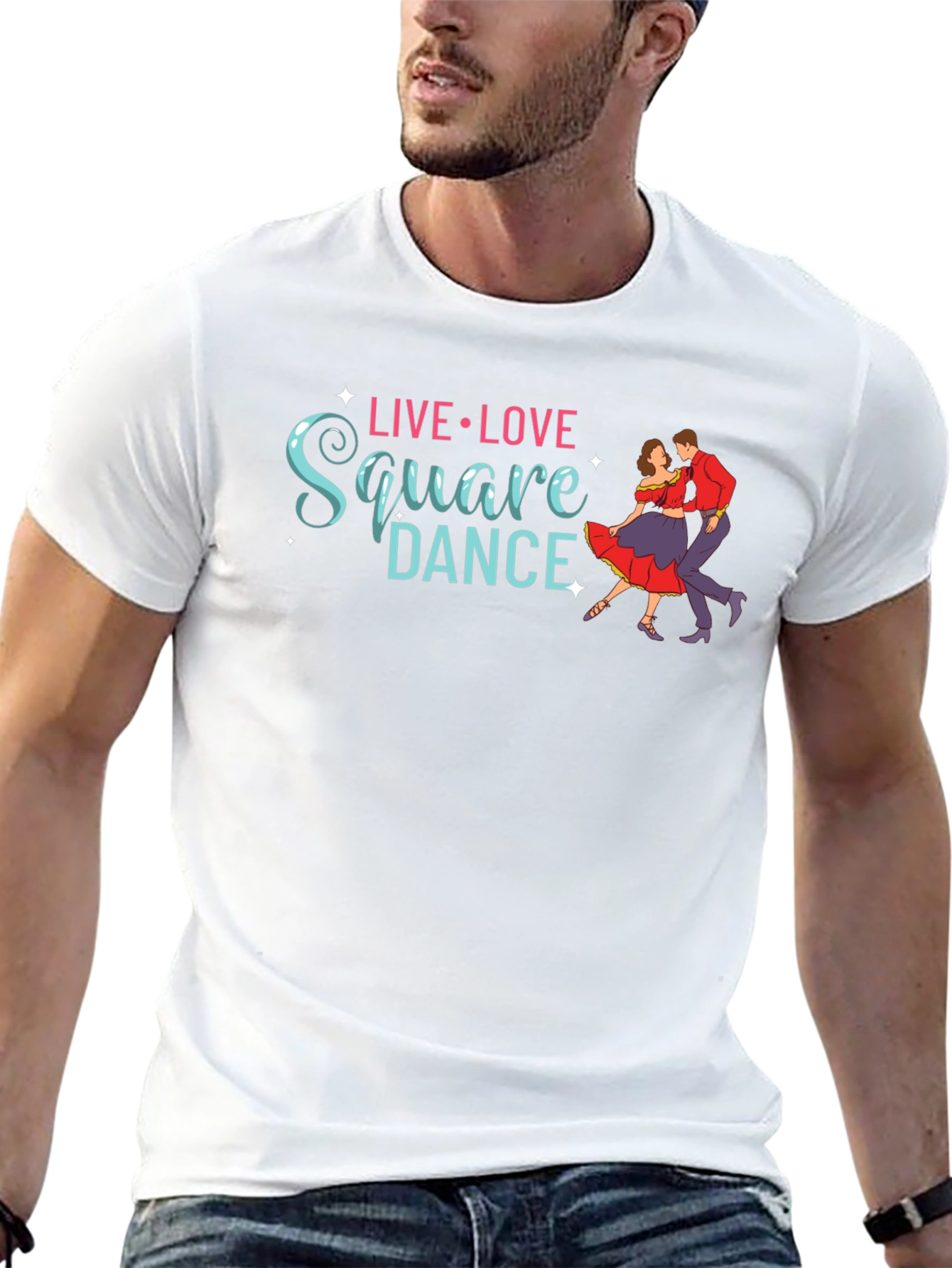 Live Love Square Dance Graphic T-Shirt