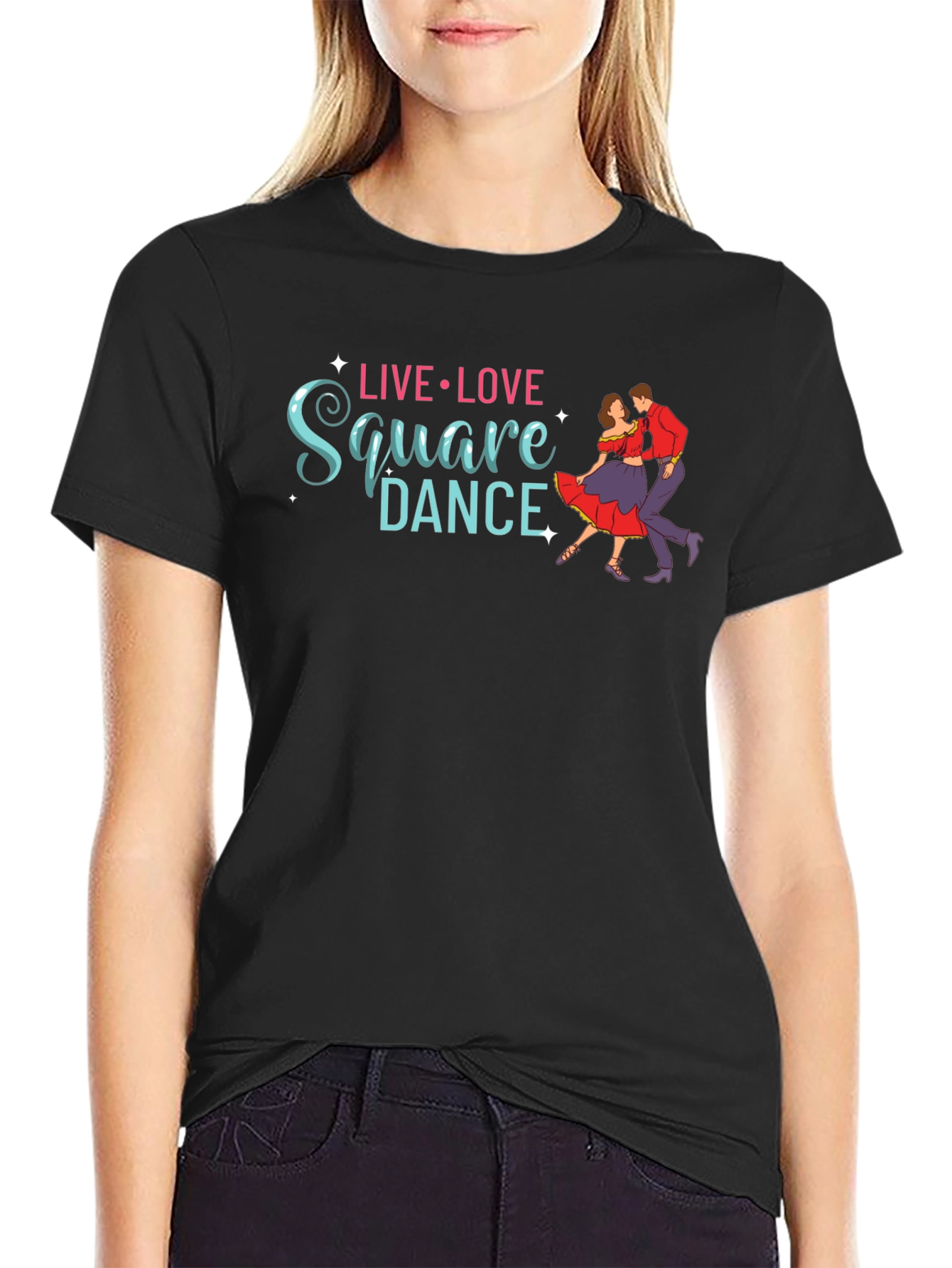 Live Love Square Dance Graphic T-Shirt