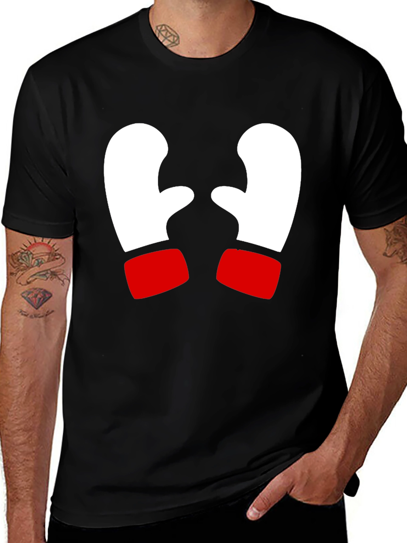 Festive Mitten Graphic Tee - Holiday Cheer!