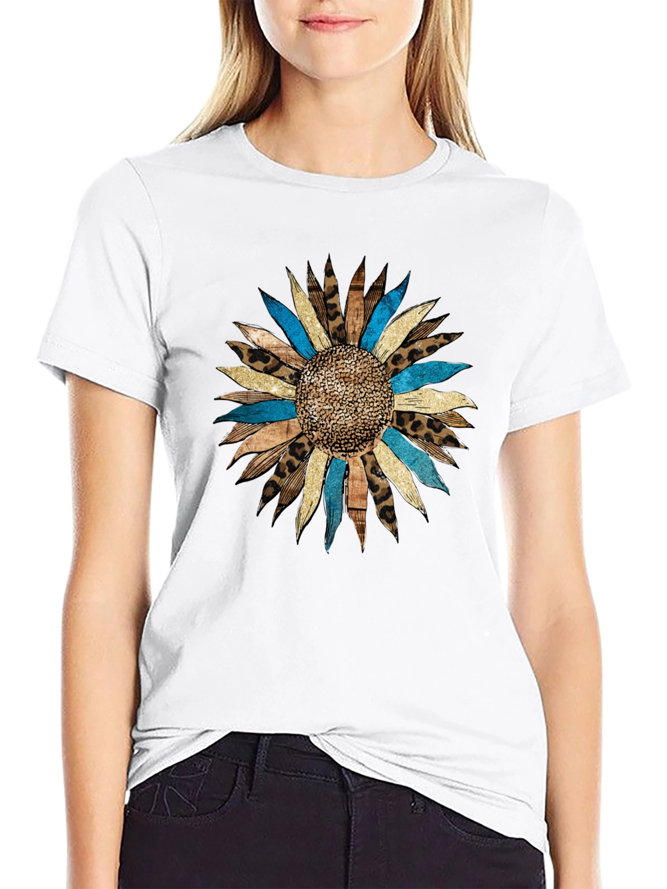 Sunflower Print Tee