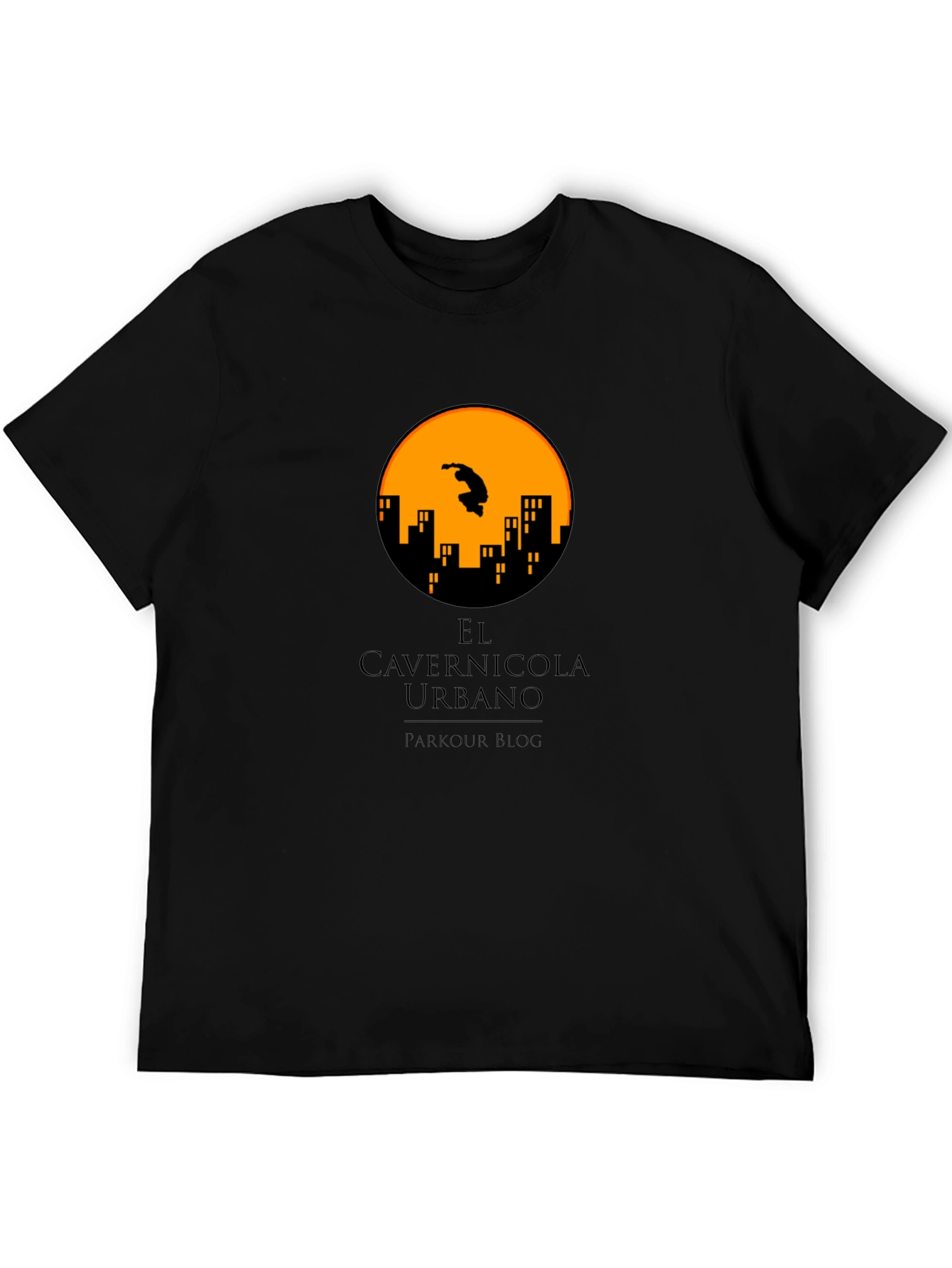 Parkour City Silhouette Graphic T-Shirt - Black