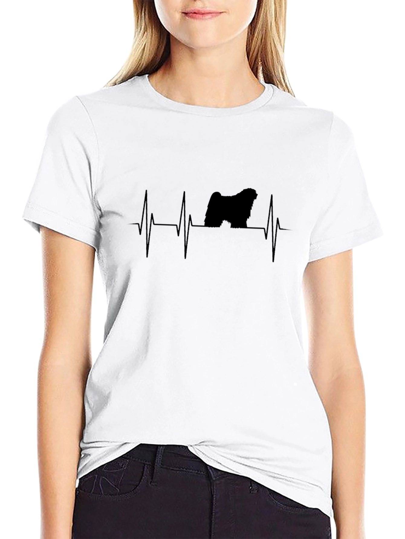 Dog Heartbeat T-Shirt - Unisex Black Tee