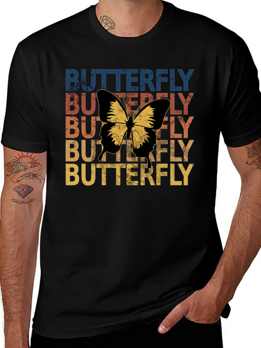 Retro Butterfly Graphic Tee - Stylish Vintage Design