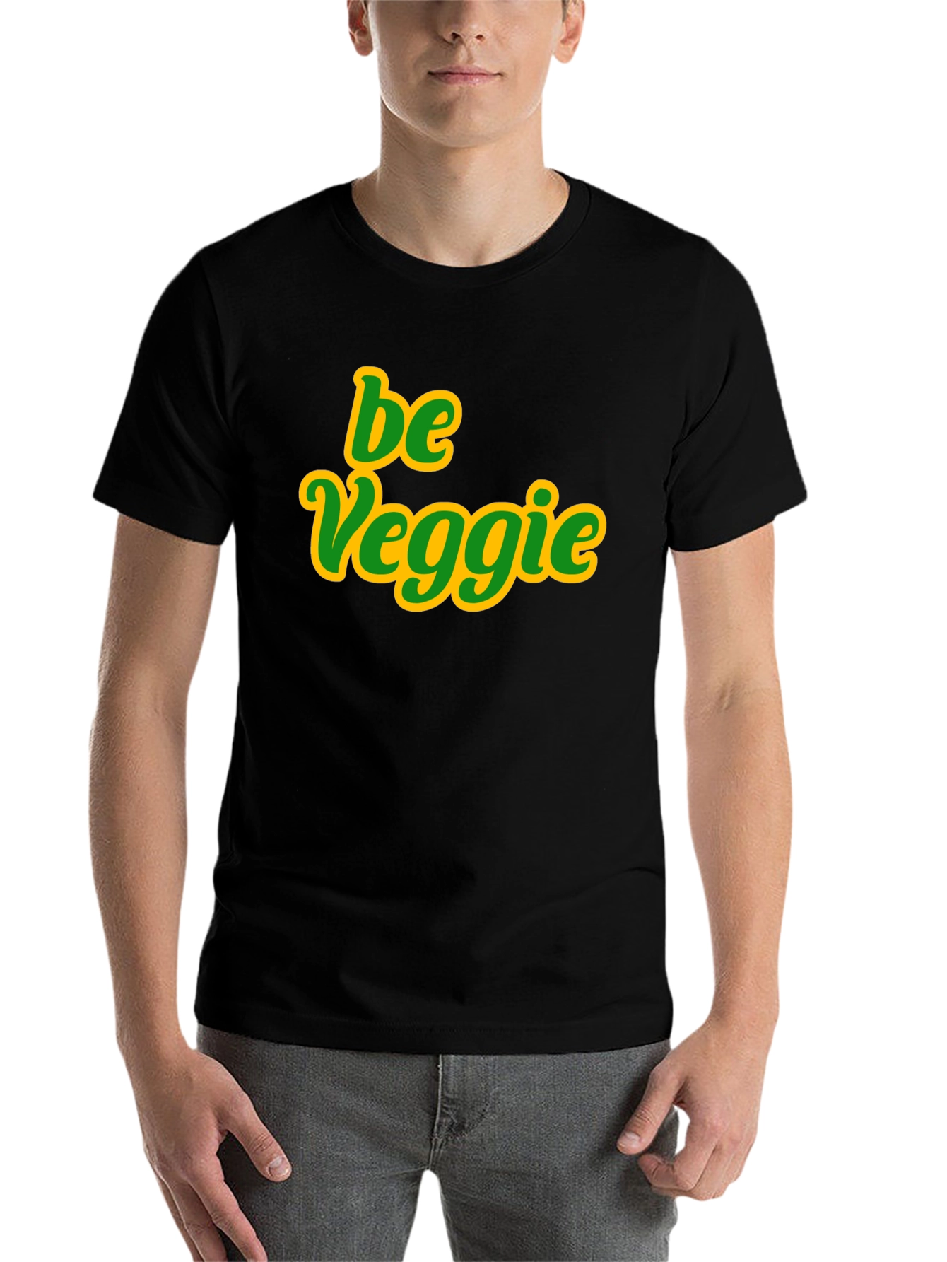 Be Veggie Graphic Tee - Black Cotton T-Shirt