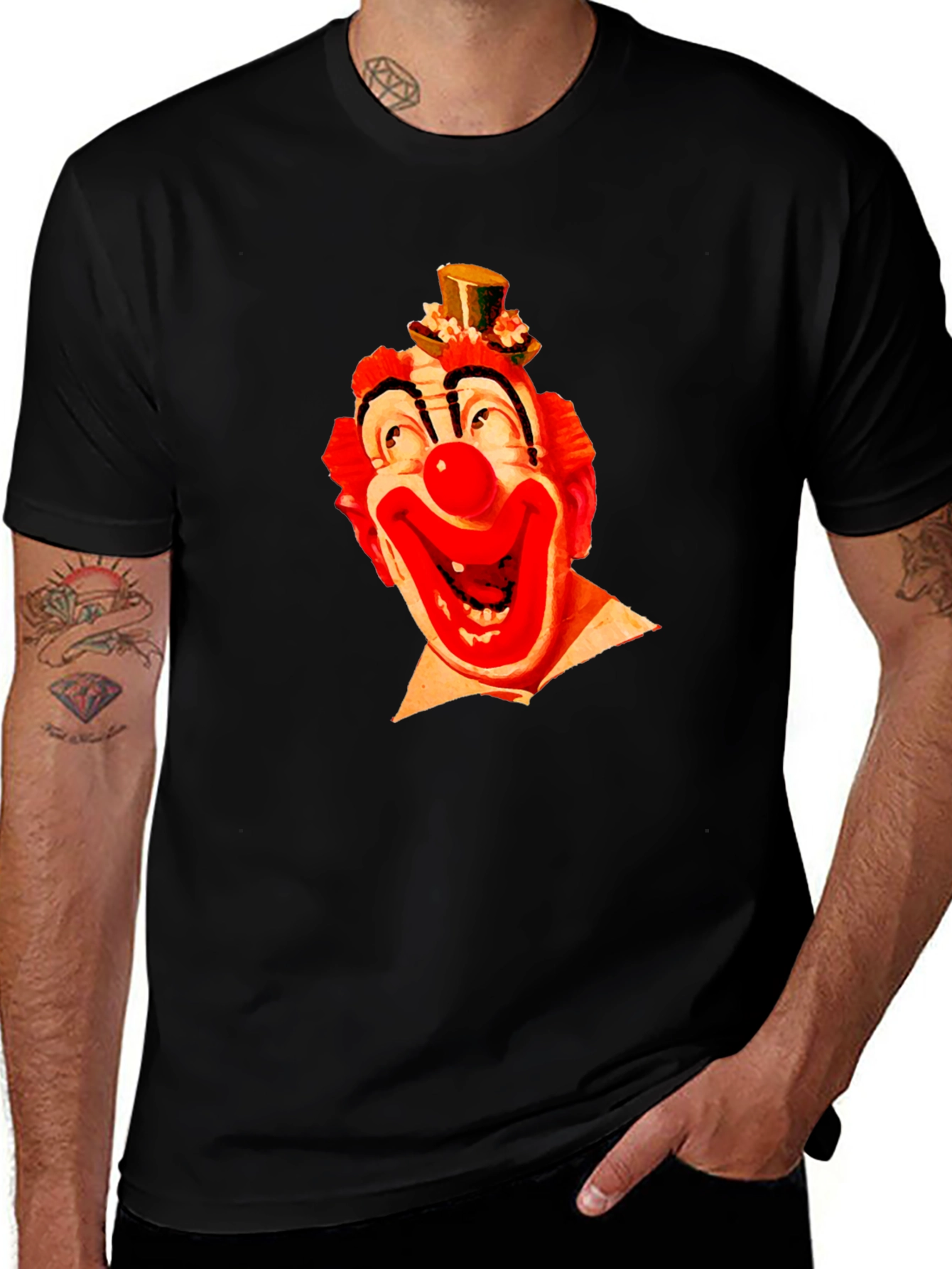Clown Face Graphic Black T-Shirt