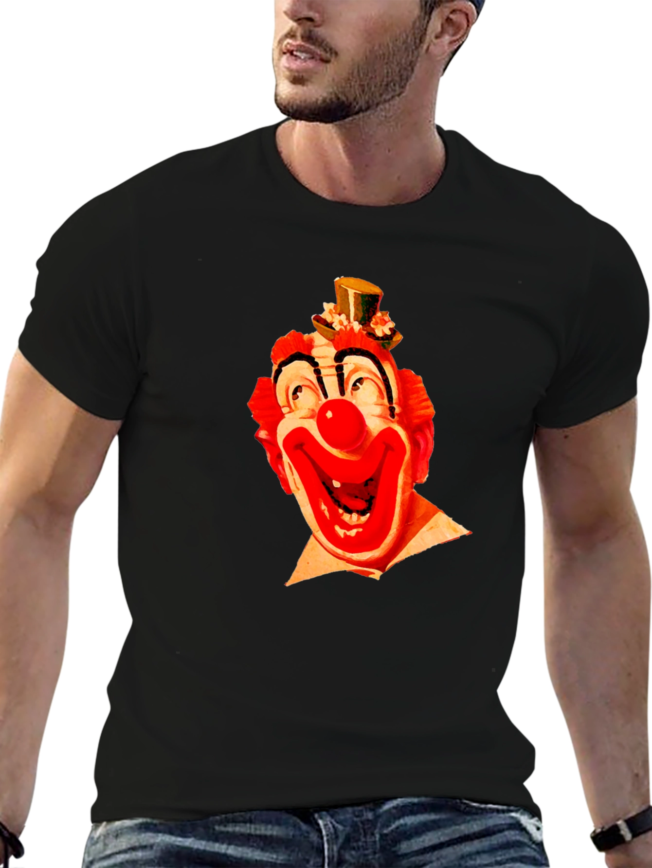 Clown Face Graphic Black T-Shirt