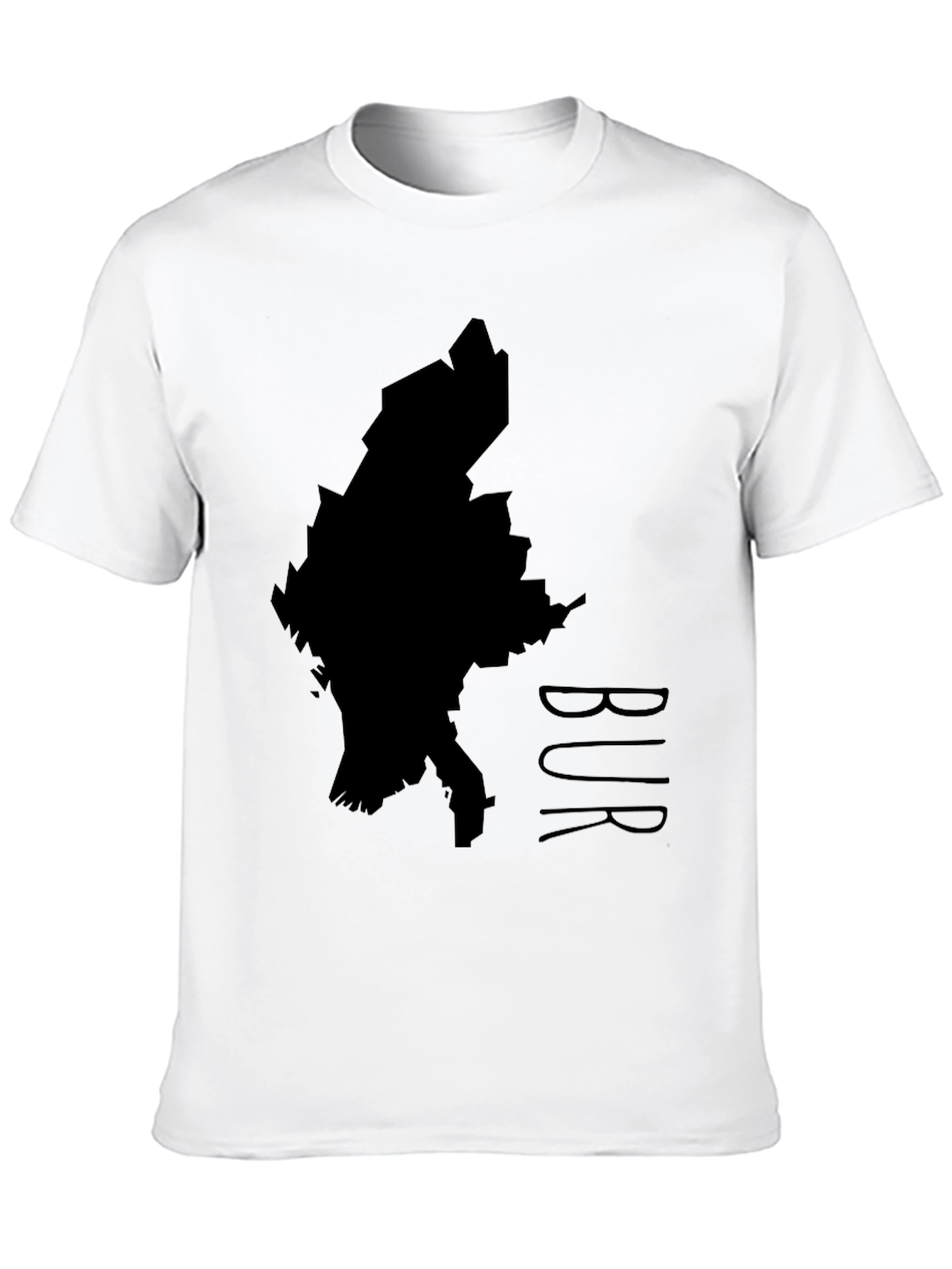 Black T-Shirt with State Outline - Casual Menswear