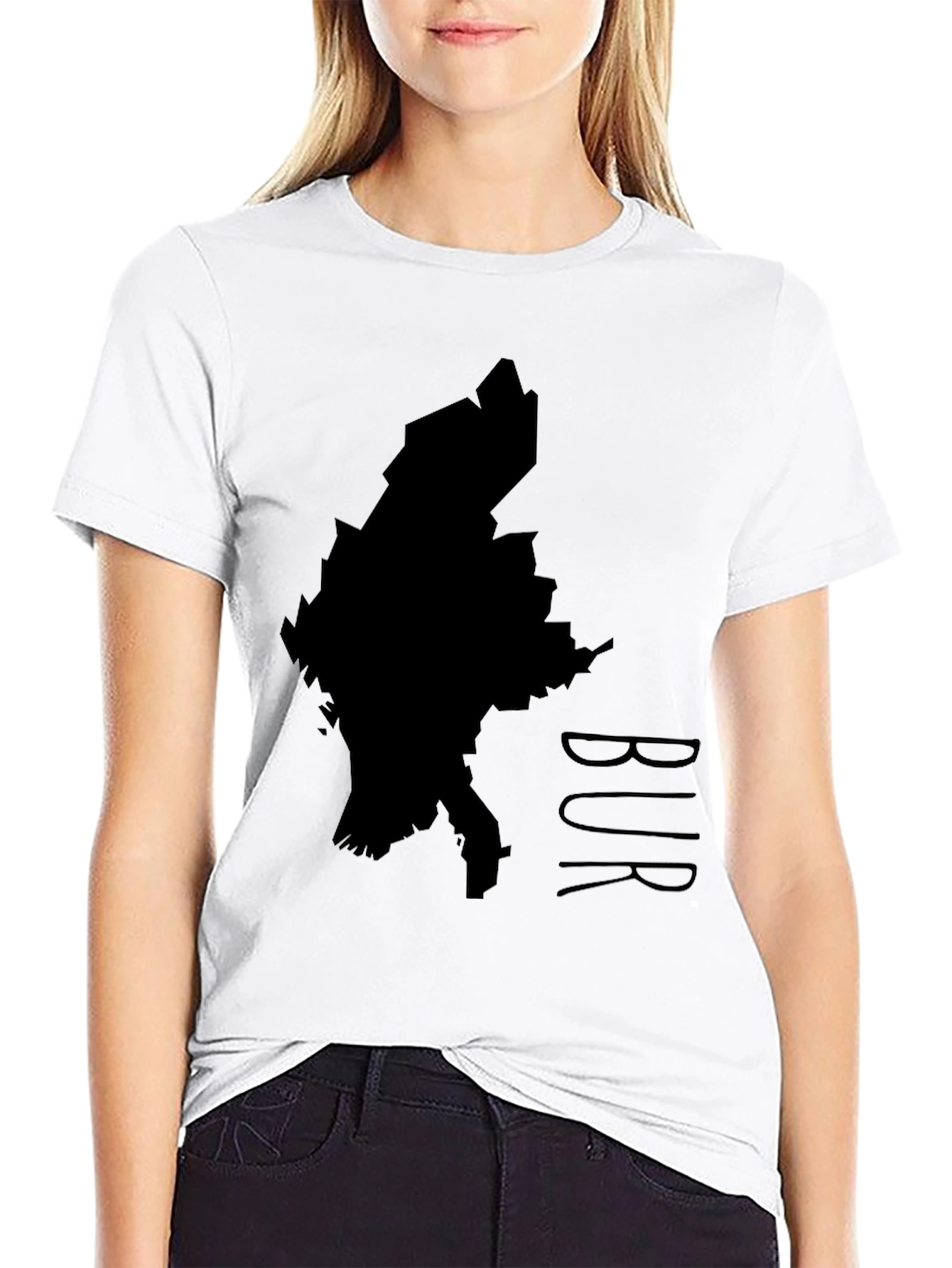 Black T-Shirt with State Outline - Casual Menswear