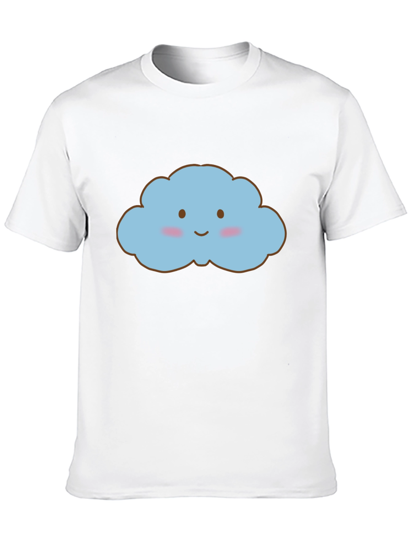 Cute Kawaii Cloud Graphic Black T-Shirt