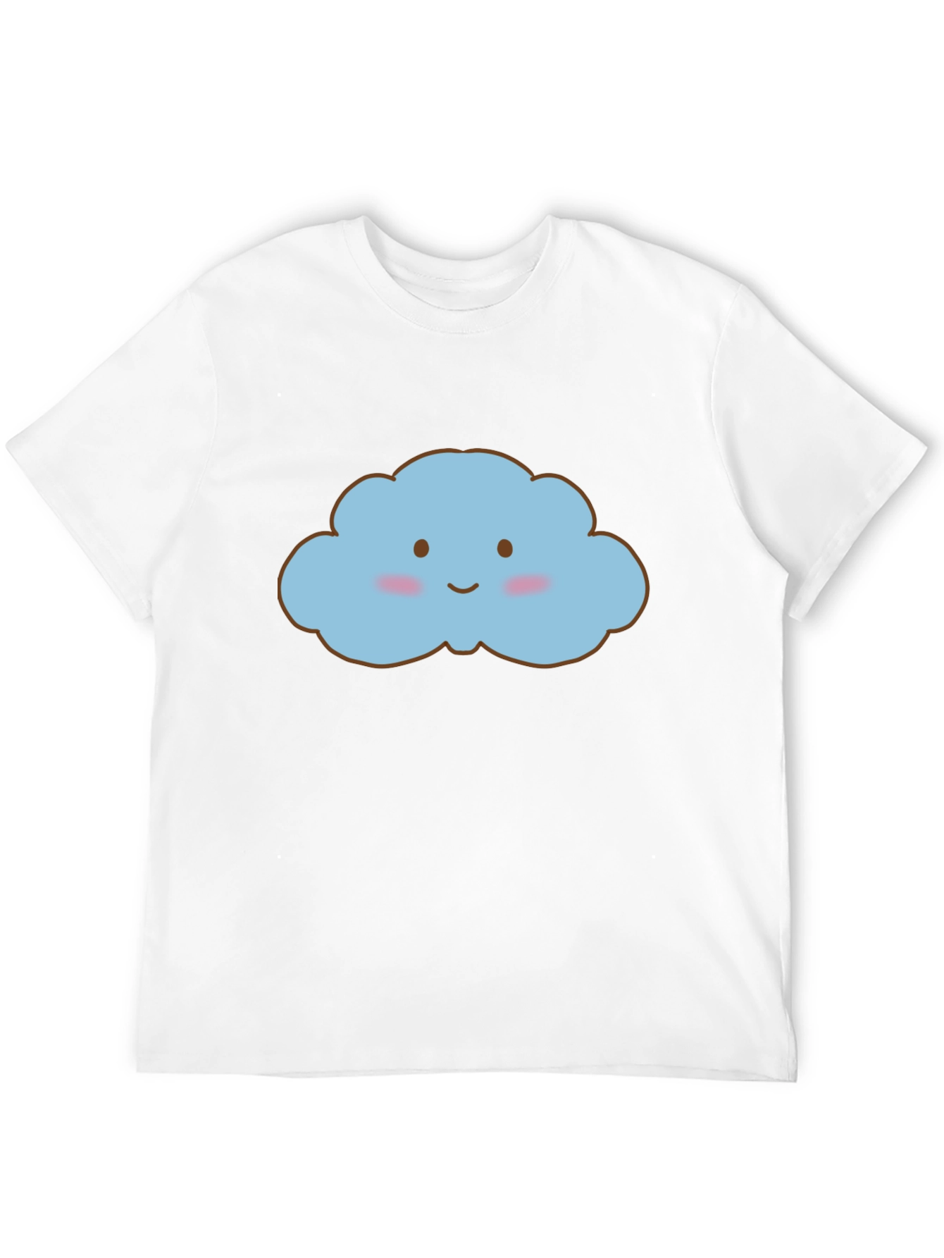 Cute Kawaii Cloud Graphic Black T-Shirt