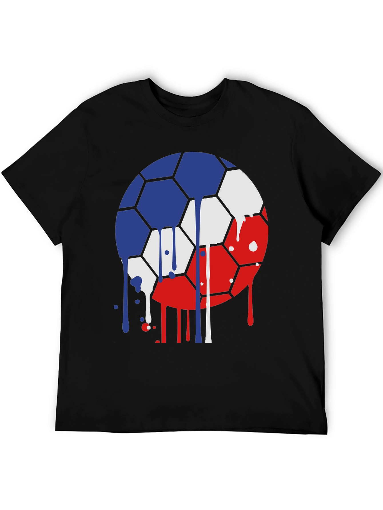 Dripping Soccer Ball Graphic Tee - Unique Design