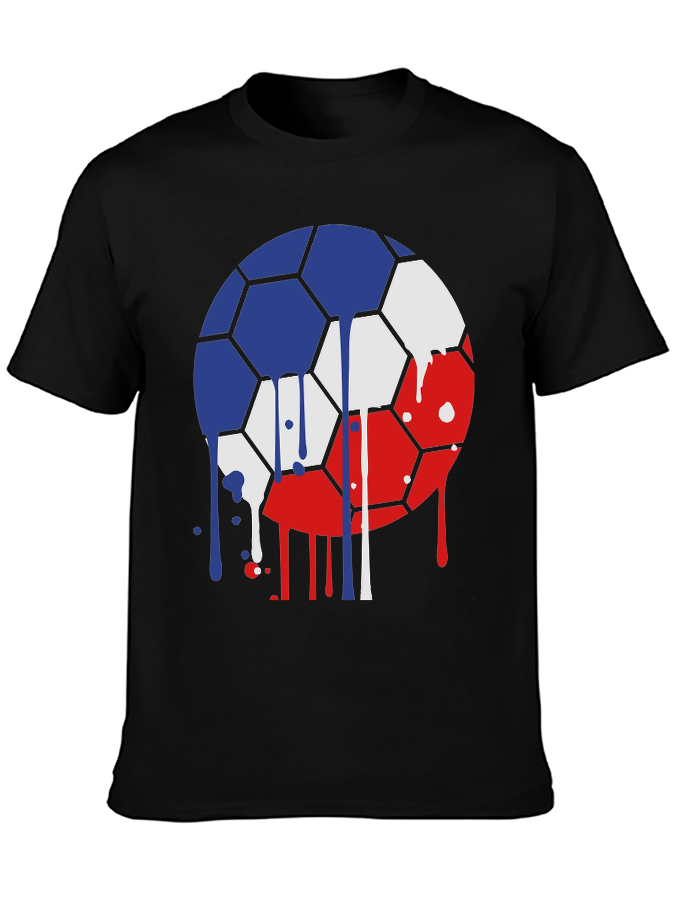 Dripping Soccer Ball Graphic Tee - Unique Design