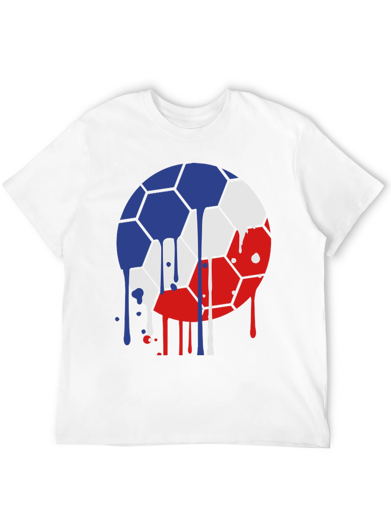 Dripping Soccer Ball Graphic Tee - Unique Design