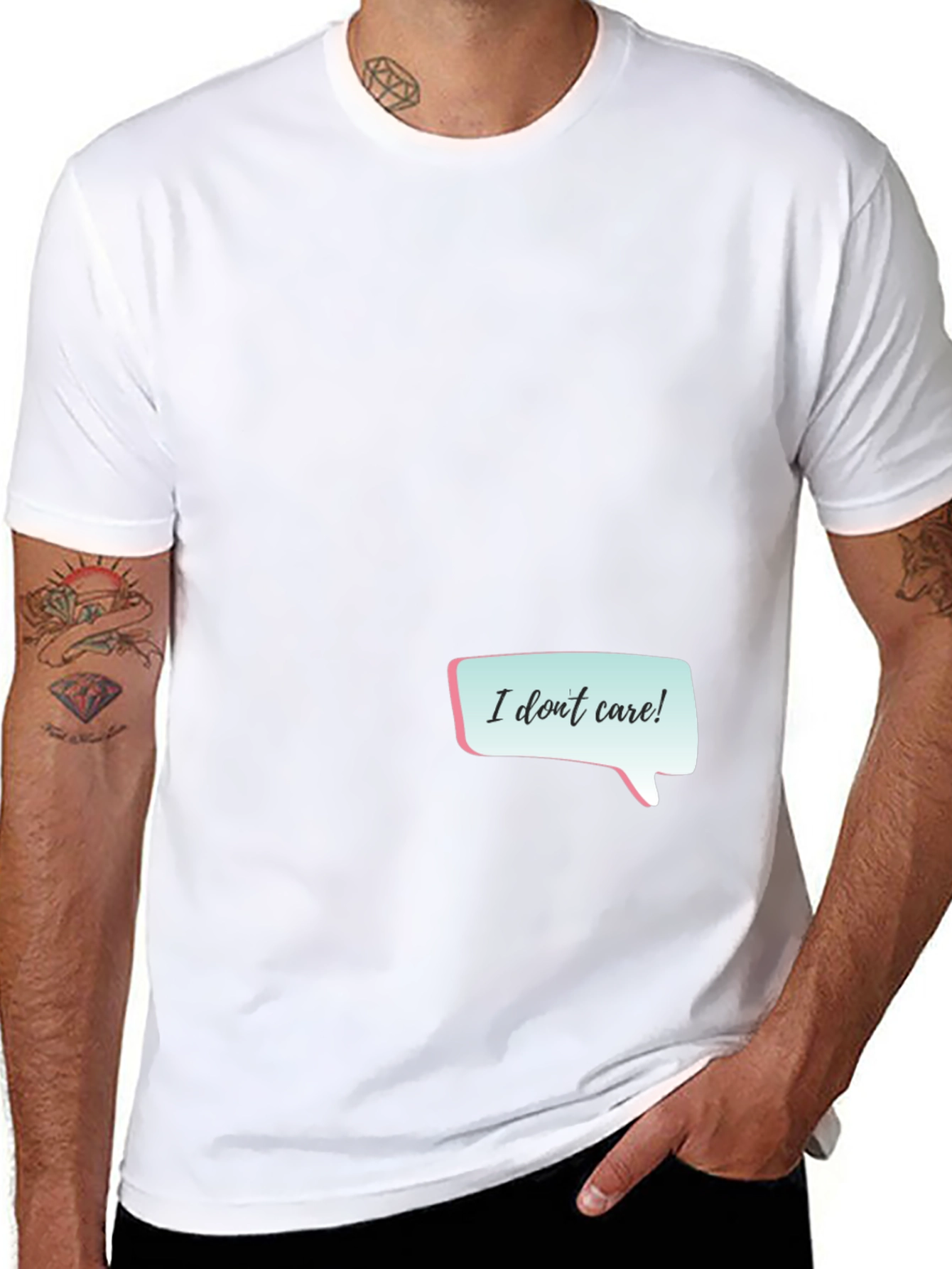 I Dont Care Graphic Tee - Black Casual T-Shirt