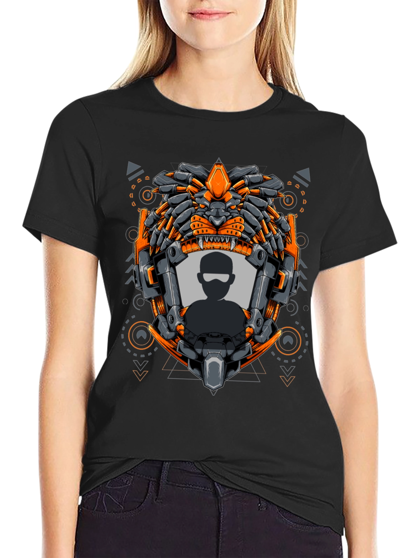 Cyberpunk Lion Graphic T-Shirt