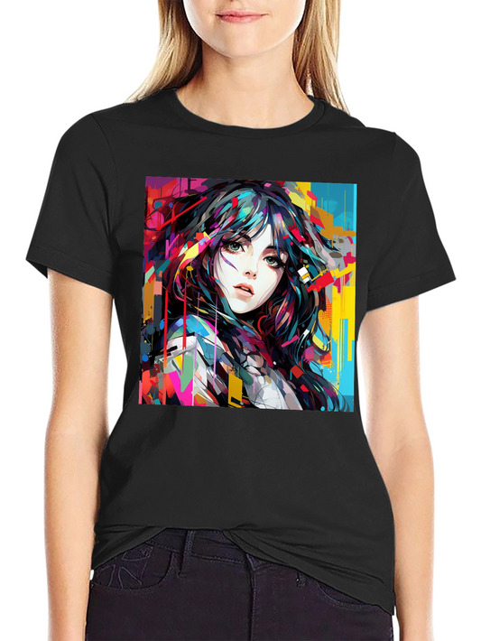Artistic Woman Graphic Tee - Bold Style