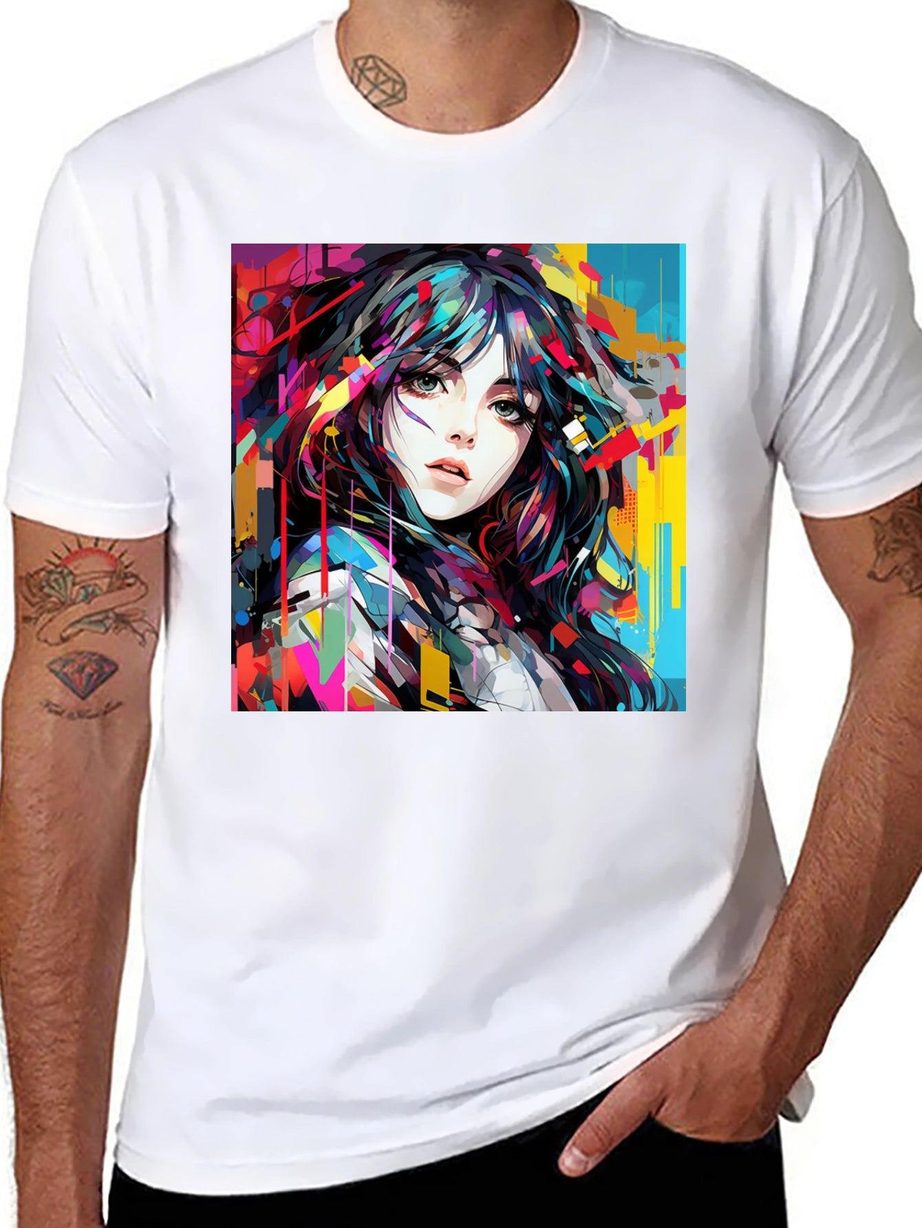Artistic Woman Graphic Tee - Bold Style