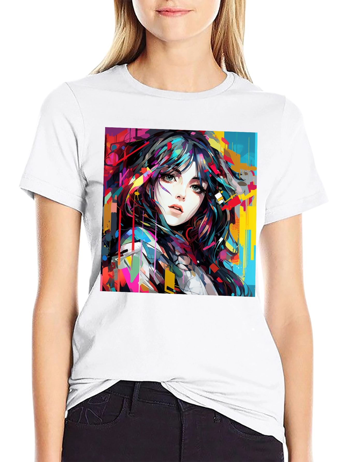 Artistic Woman Graphic Tee - Bold Style