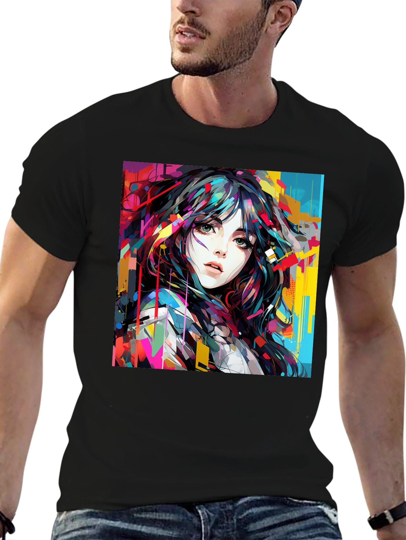 Artistic Woman Graphic Tee - Bold Style
