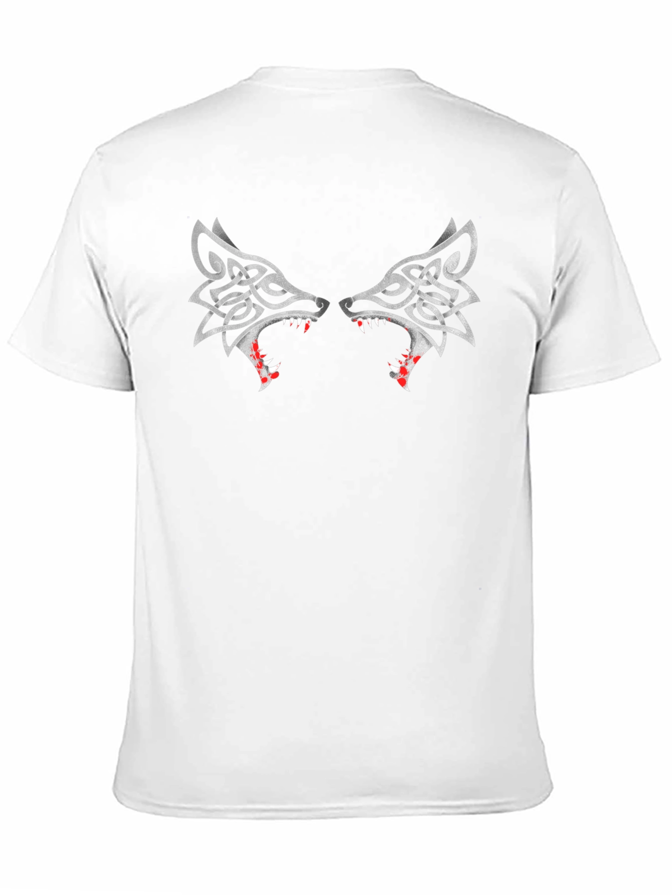 Wolf Head Celtic Knot Design Black T-Shirt