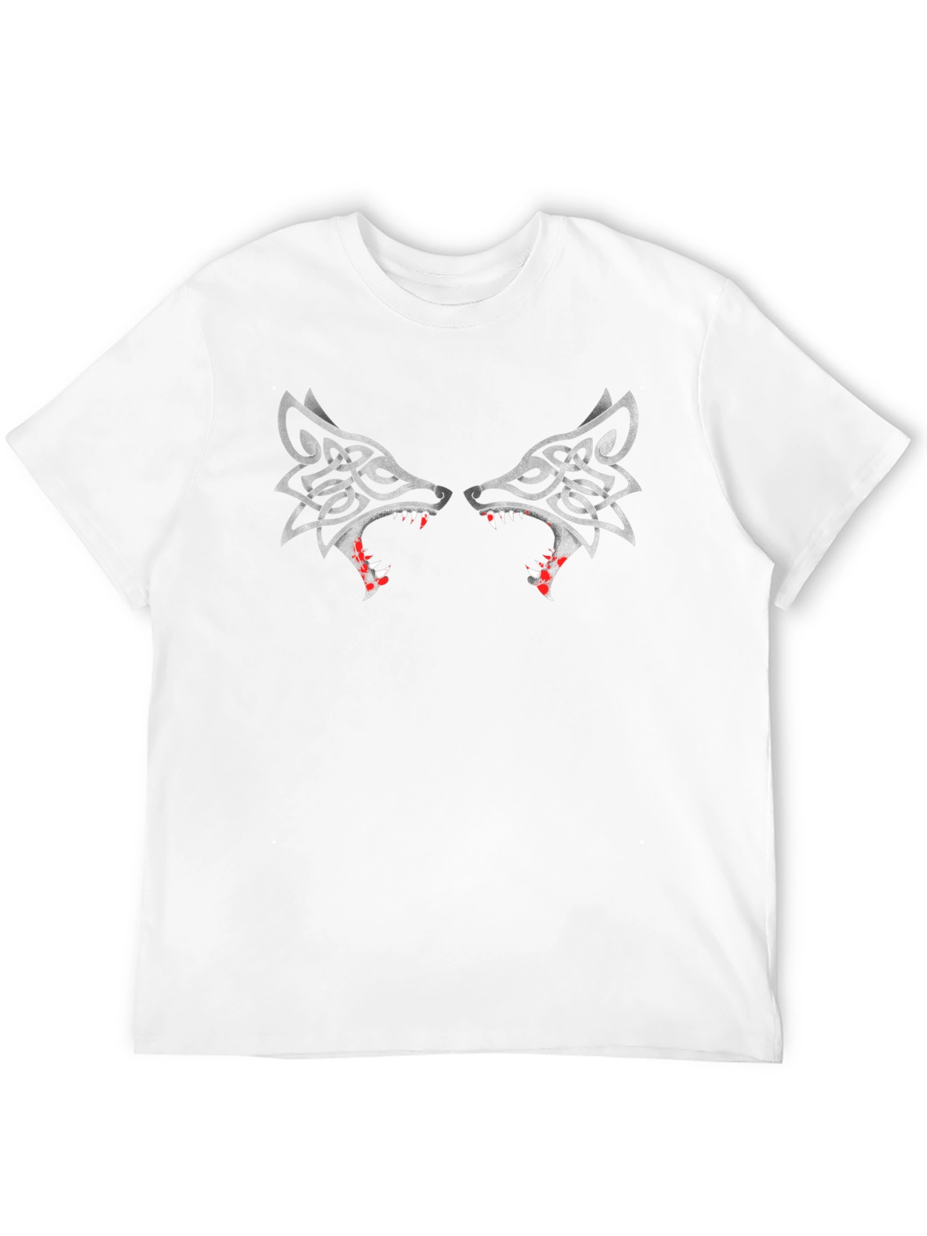 Wolf Head Celtic Knot Design Black T-Shirt