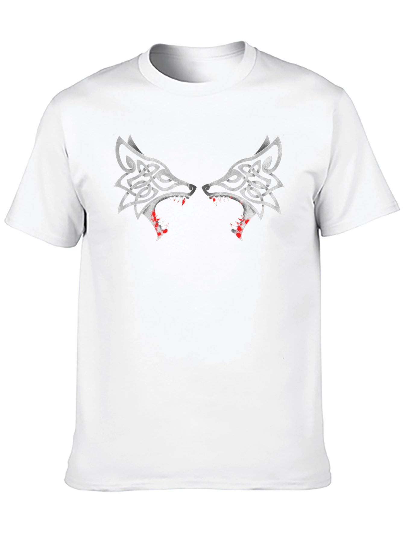 Wolf Head Celtic Knot Design Black T-Shirt