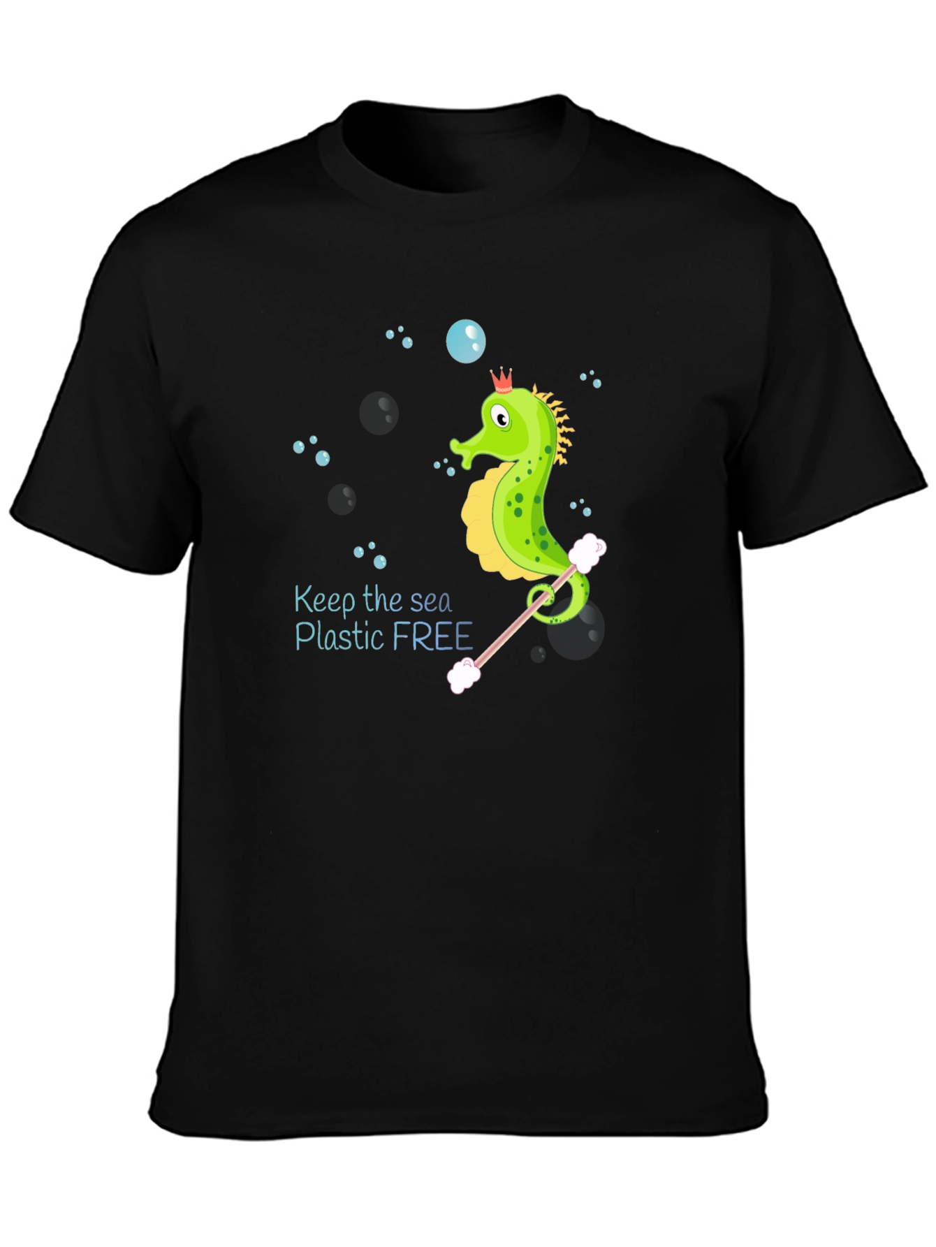 Eco-Friendly Seahorse Graphic Tee