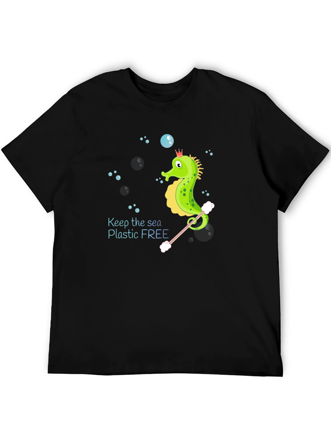 Eco-Friendly Seahorse Graphic Tee
