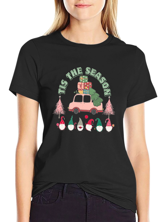 Tis The Season Christmas Gnome Graphic Tee