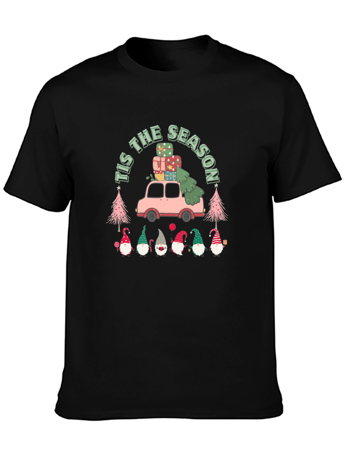 Tis The Season Christmas Gnome Graphic Tee
