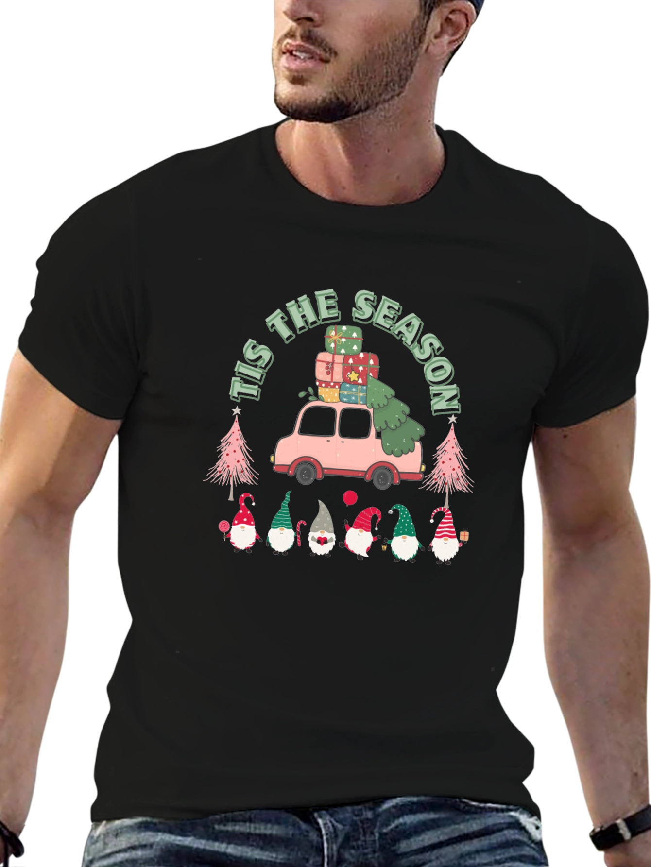 Tis The Season Christmas Gnome Graphic Tee
