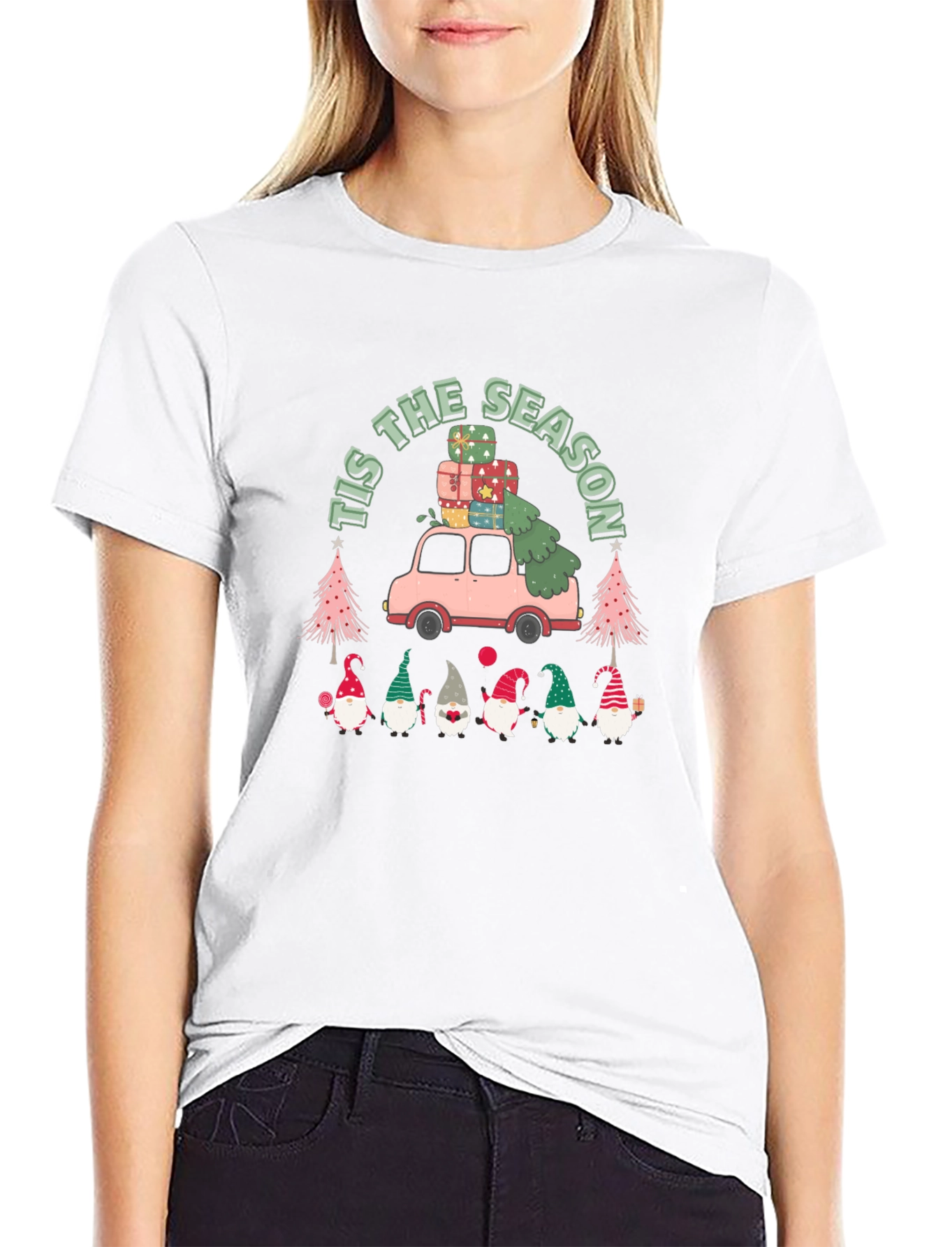 Tis The Season Christmas Gnome Graphic Tee