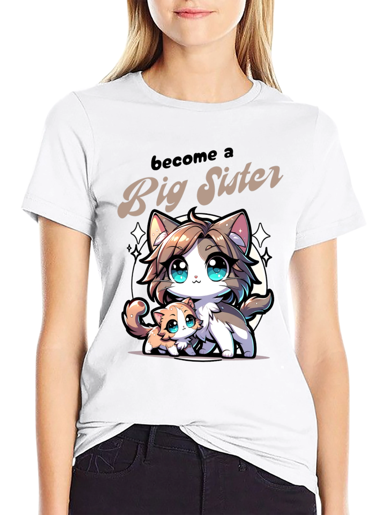 Become a Big Sister Cat Lover T-Shirt