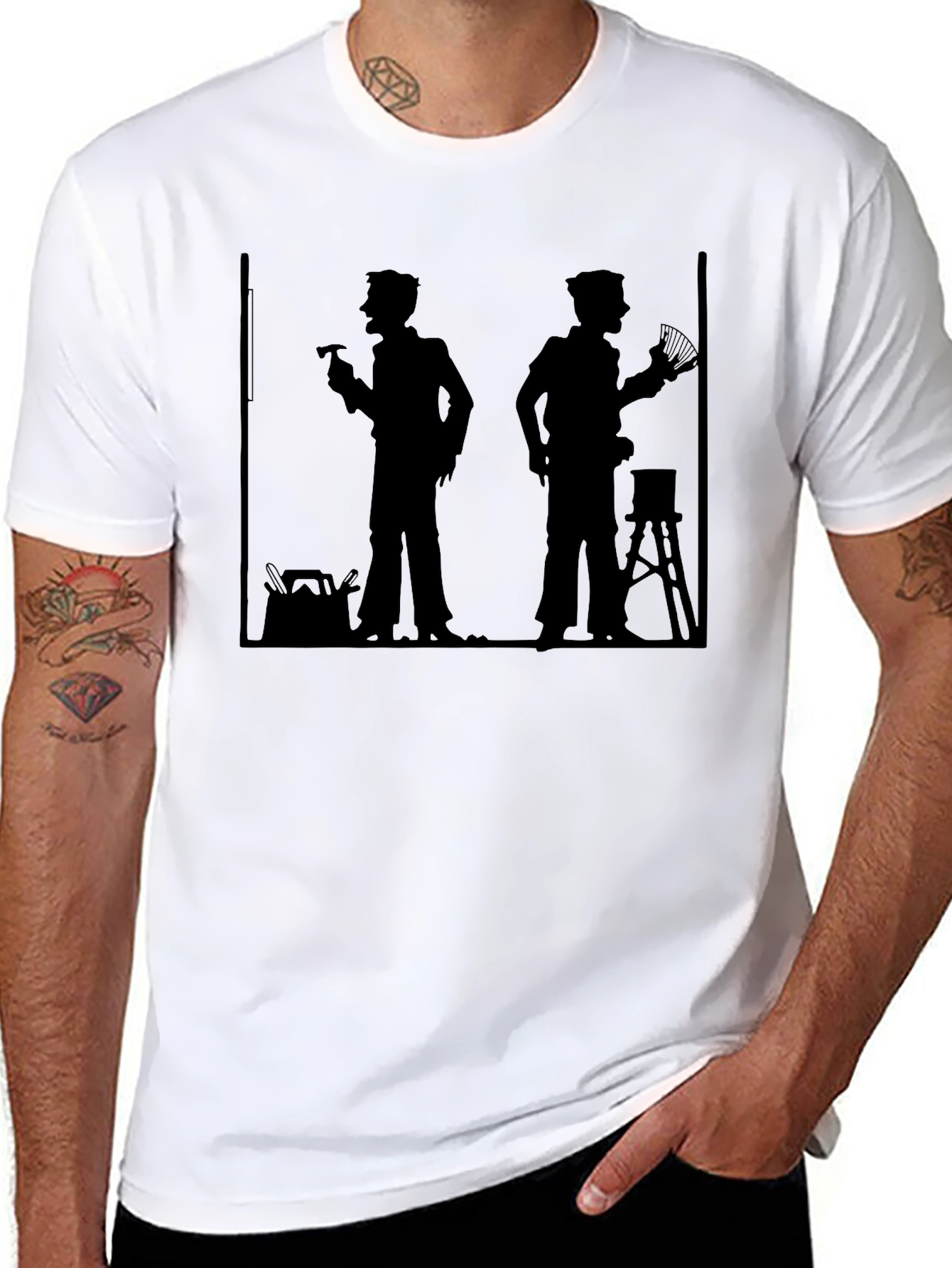 Retro Handyman Silhouette Graphic Tee