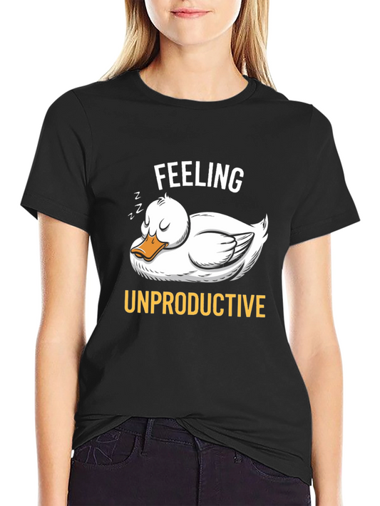 Feeling Unproductive Sleeping Duck Graphic T-Shirt