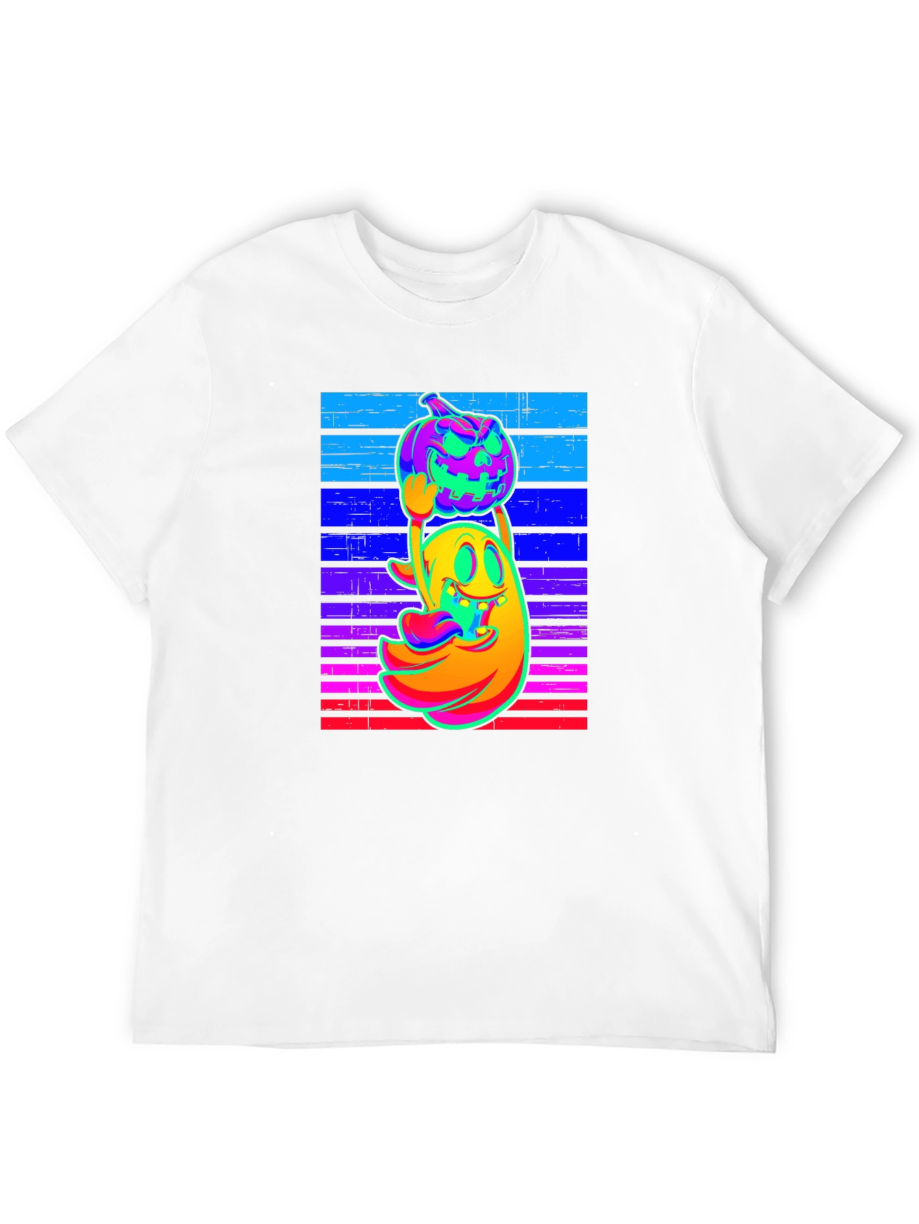 Neon Ghost & Pumpkin Graphic Tee