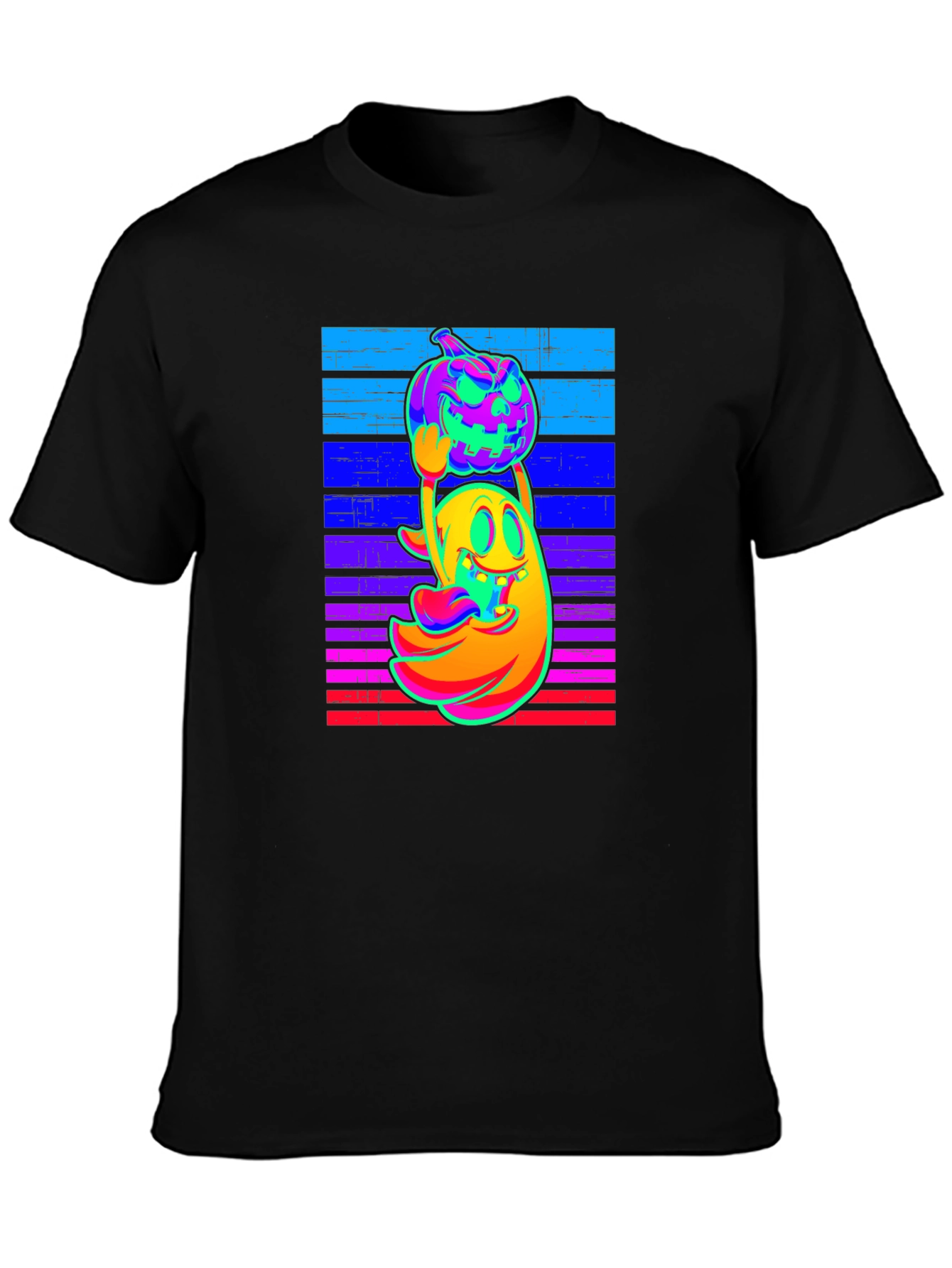 Neon Ghost & Pumpkin Graphic Tee