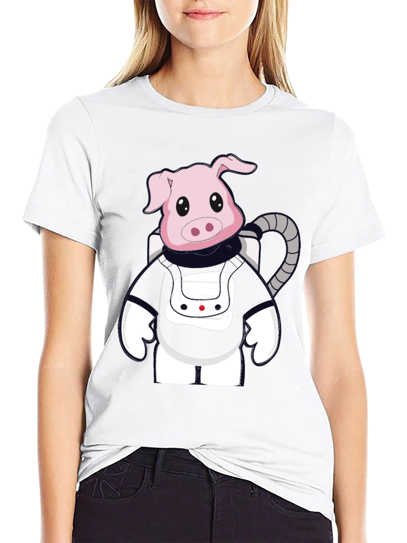 Astronaut Pig Graphic T-Shirt - Unique Style