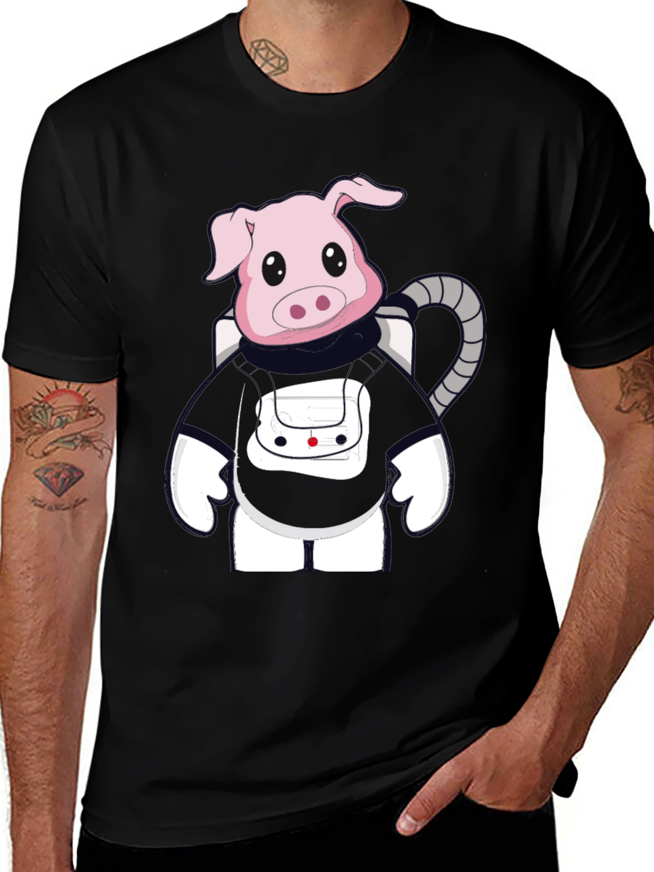 Astronaut Pig Graphic T-Shirt - Unique Style