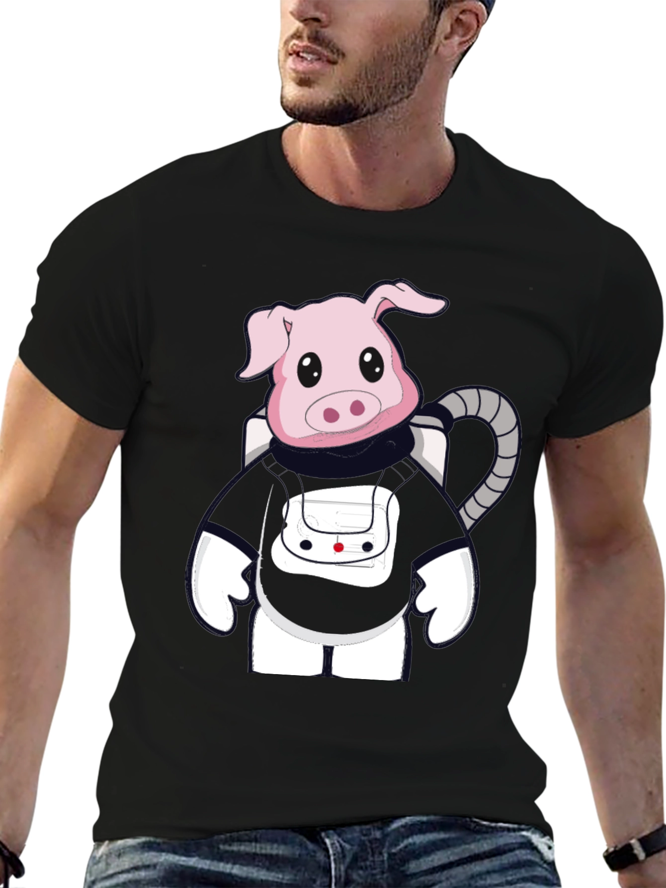 Astronaut Pig Graphic T-Shirt - Unique Style