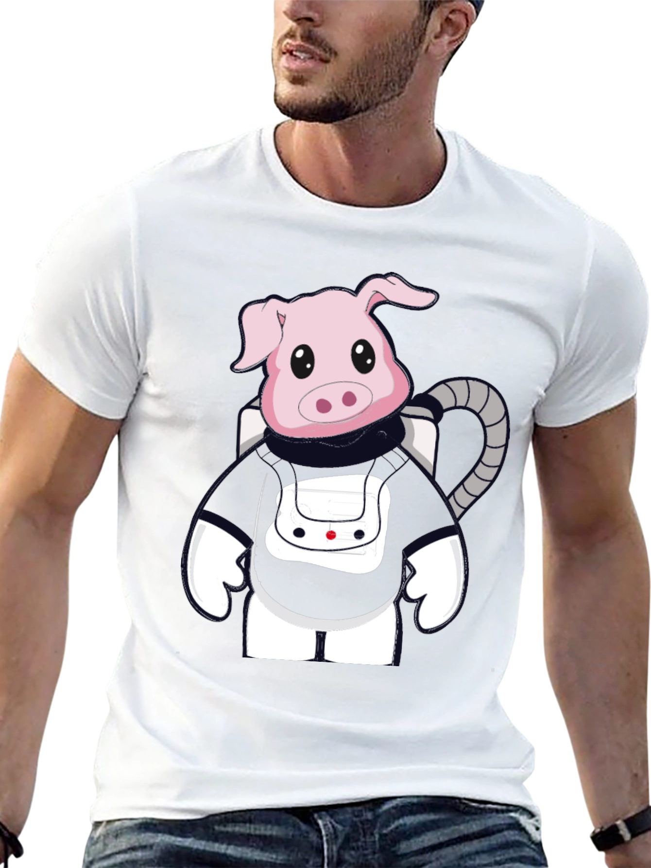 Astronaut Pig Graphic T-Shirt - Unique Style