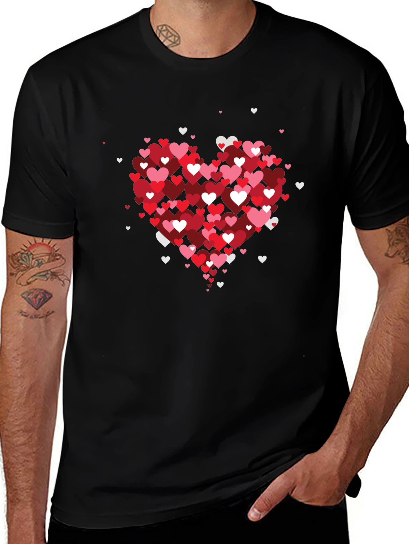 Heart Hearts Valentines Day Graphic Tee