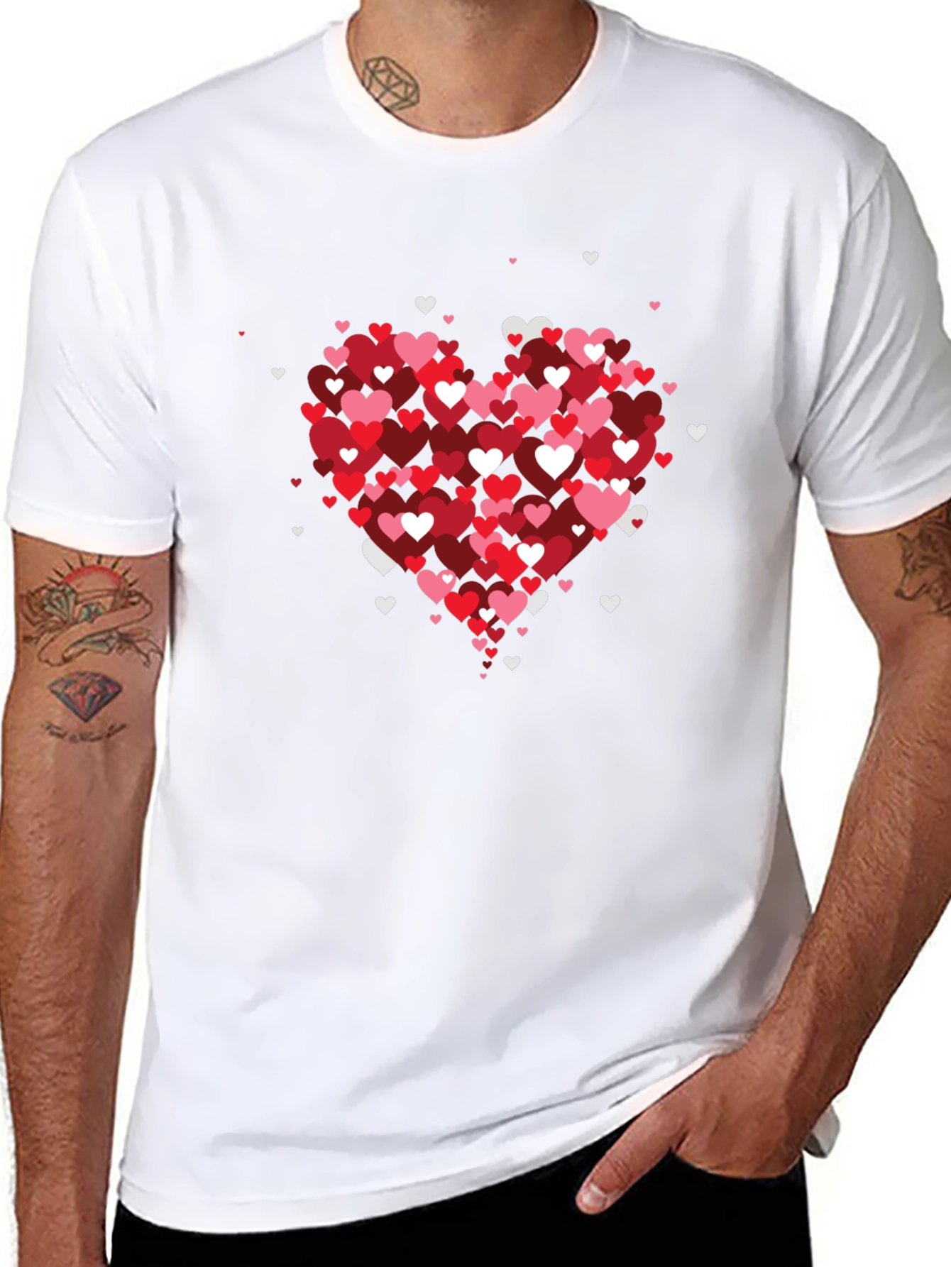 Heart Hearts Valentines Day Graphic Tee