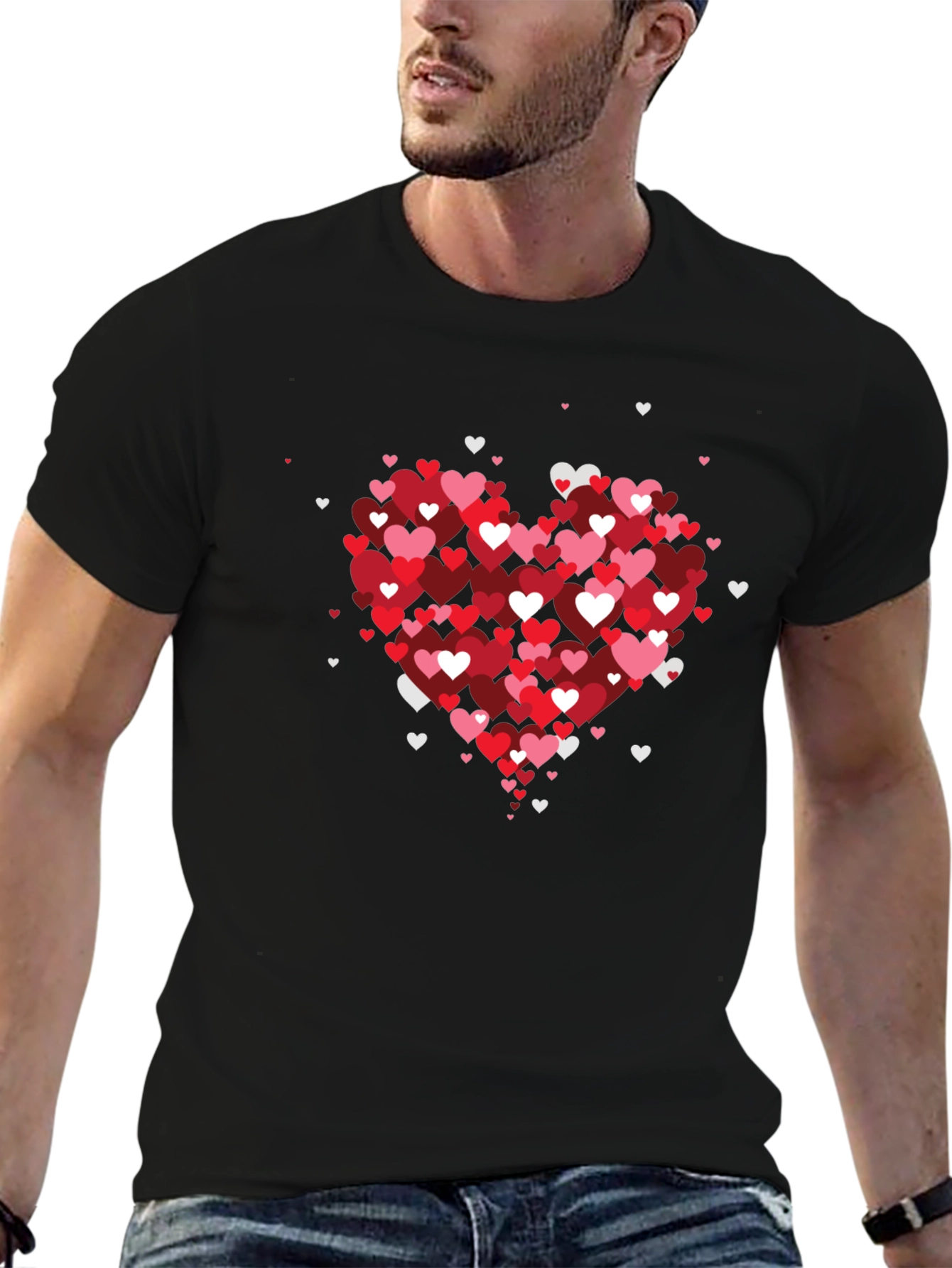 Heart Hearts Valentines Day Graphic Tee