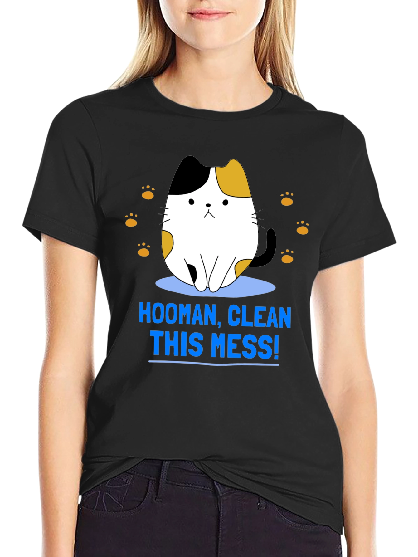 Hooman Clean This Mess Funny Cat T-Shirt